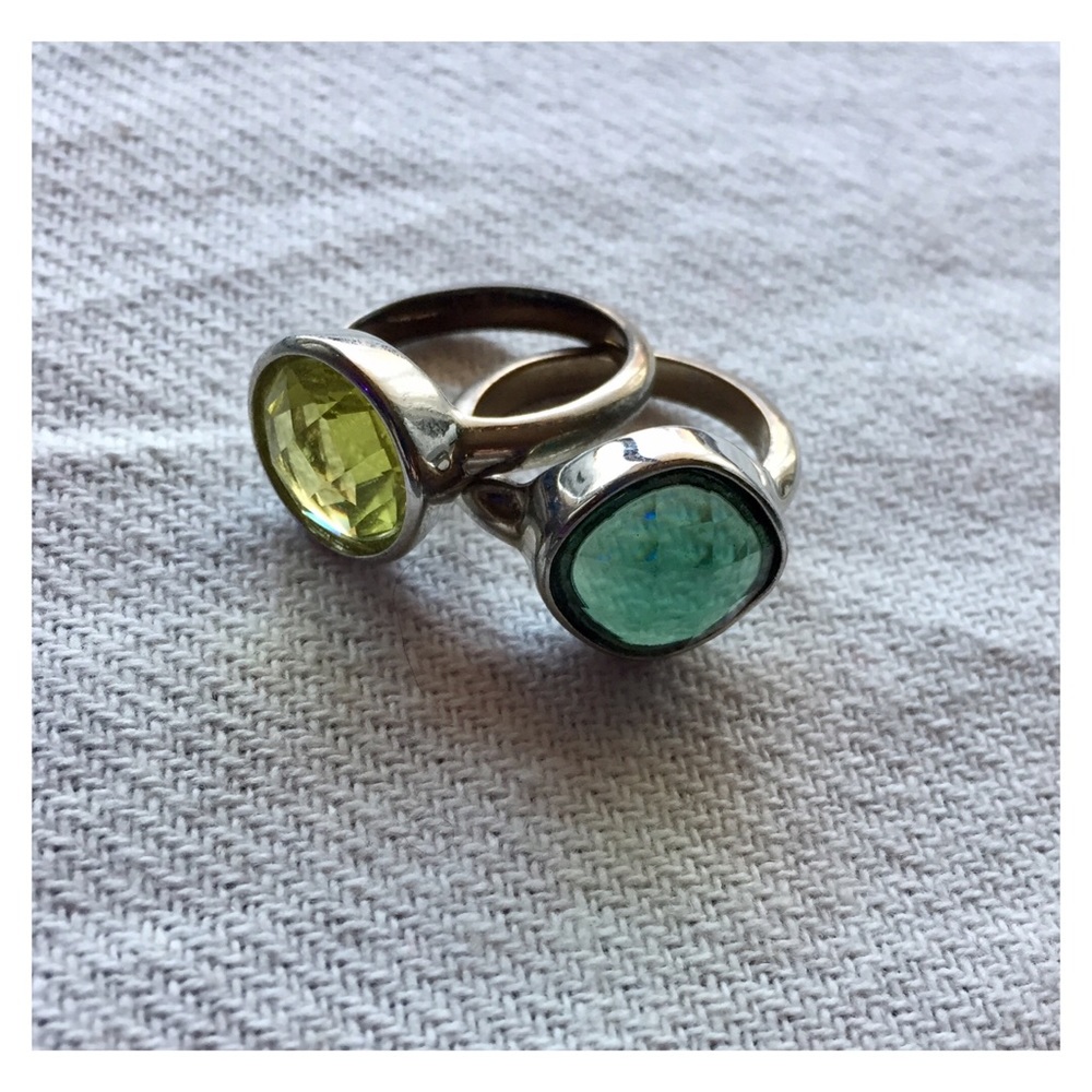 LOFT Beveled Gemstone Pair of Rings